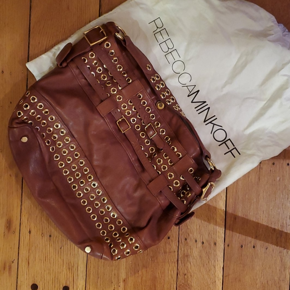 Rebecca minkoff-- brown leather with gold details